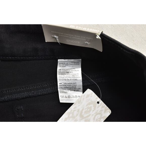 NEW Chico's Platinum Petite Jeggings Black Size 3P US 16P Stretch Cotton Blend - Picture 6 of 8